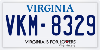 VA license plate VKM8329