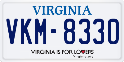 VA license plate VKM8330