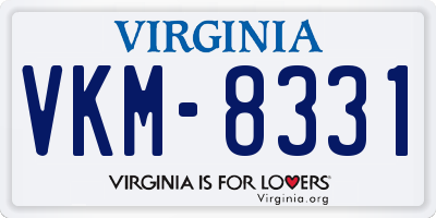 VA license plate VKM8331