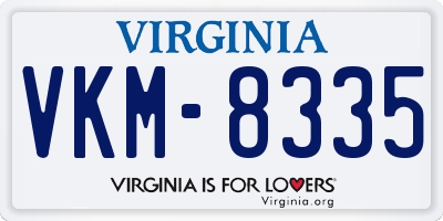 VA license plate VKM8335