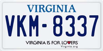 VA license plate VKM8337