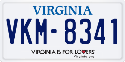 VA license plate VKM8341