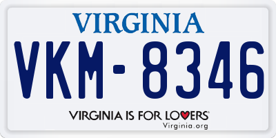 VA license plate VKM8346