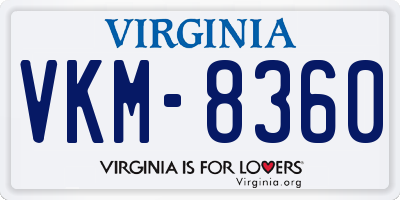 VA license plate VKM8360
