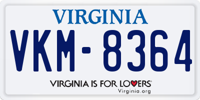 VA license plate VKM8364