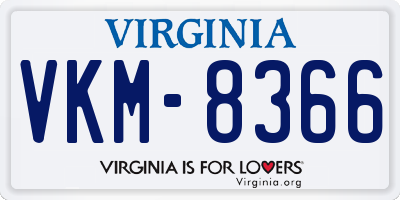VA license plate VKM8366