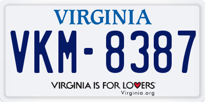 VA license plate VKM8387