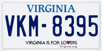 VA license plate VKM8395