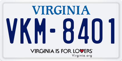 VA license plate VKM8401