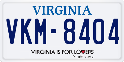 VA license plate VKM8404