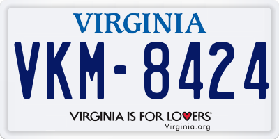 VA license plate VKM8424