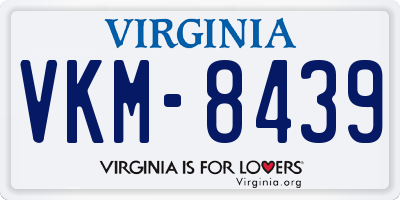 VA license plate VKM8439