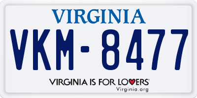 VA license plate VKM8477