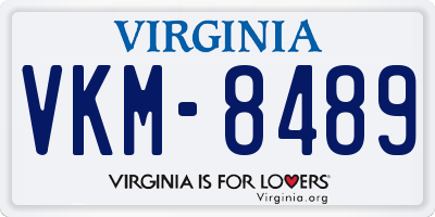VA license plate VKM8489
