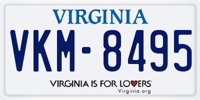 VA license plate VKM8495