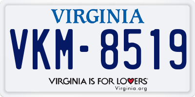 VA license plate VKM8519