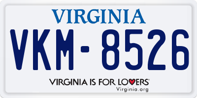 VA license plate VKM8526