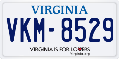 VA license plate VKM8529