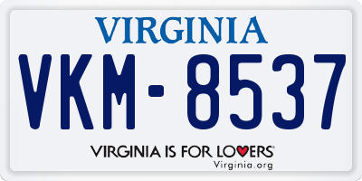 VA license plate VKM8537