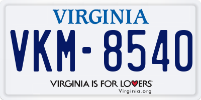 VA license plate VKM8540