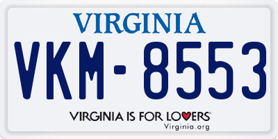 VA license plate VKM8553