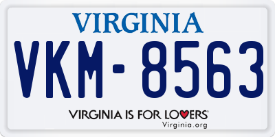VA license plate VKM8563