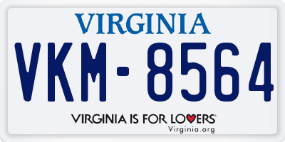 VA license plate VKM8564