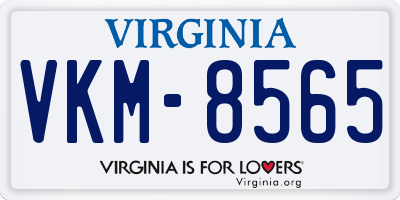 VA license plate VKM8565