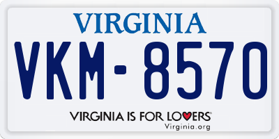 VA license plate VKM8570