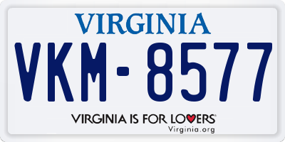 VA license plate VKM8577
