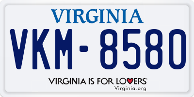 VA license plate VKM8580