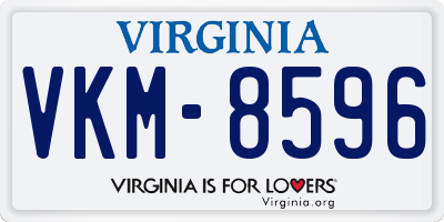 VA license plate VKM8596