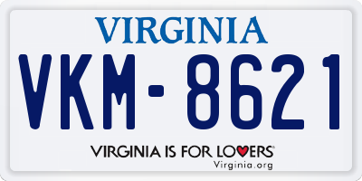 VA license plate VKM8621