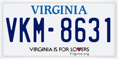 VA license plate VKM8631