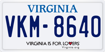 VA license plate VKM8640