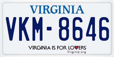 VA license plate VKM8646