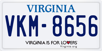 VA license plate VKM8656