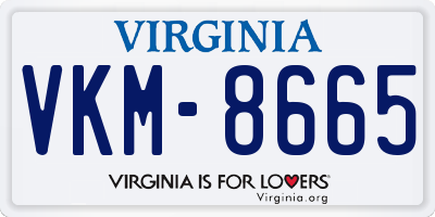 VA license plate VKM8665