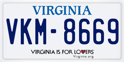 VA license plate VKM8669
