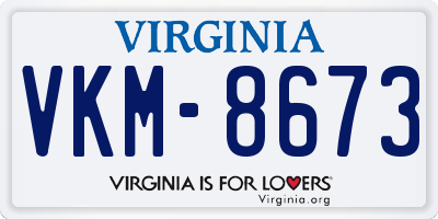 VA license plate VKM8673