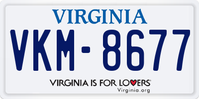 VA license plate VKM8677