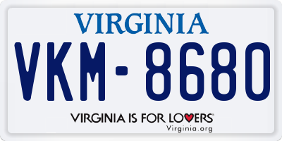 VA license plate VKM8680