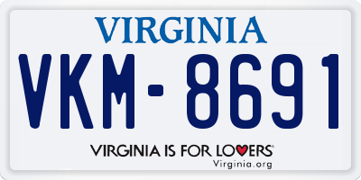 VA license plate VKM8691