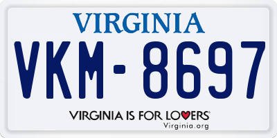 VA license plate VKM8697