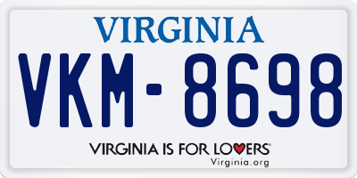 VA license plate VKM8698