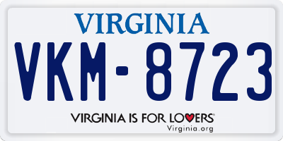 VA license plate VKM8723
