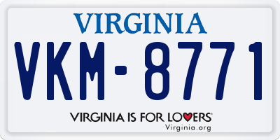 VA license plate VKM8771