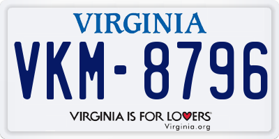 VA license plate VKM8796