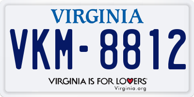 VA license plate VKM8812
