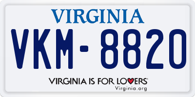 VA license plate VKM8820